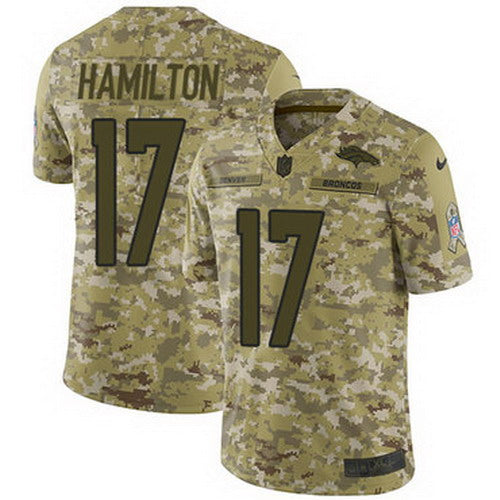 Custom Broncos #17 DaeSean Hamilton Camo Men’s Stitched NFL Limited 2018 Salute To Service Jersey