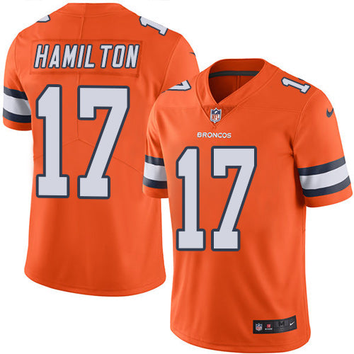 Custom Broncos #17 DaeSean Hamilton Orange Men’s Stitched NFL Limited Rush Jersey