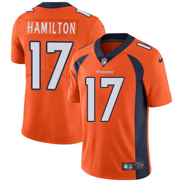 Custom Broncos #17 DaeSean Hamilton Orange Team Color Men’s Stitched NFL Vapor Untouchable Limited Jersey
