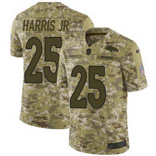 Custom Broncos #25 Chris Harris Jr Camo Men’s Stitched NFL Limited 2018 Salute To Service Jersey