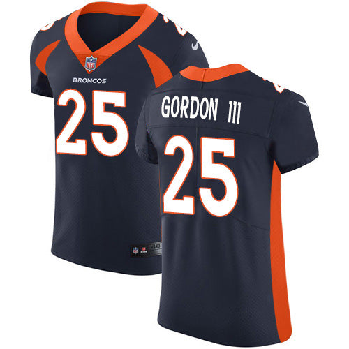 Custom Broncos #25 Melvin Gordon III Navy Blue Alternate Men’s Stitched NFL New Elite Jersey