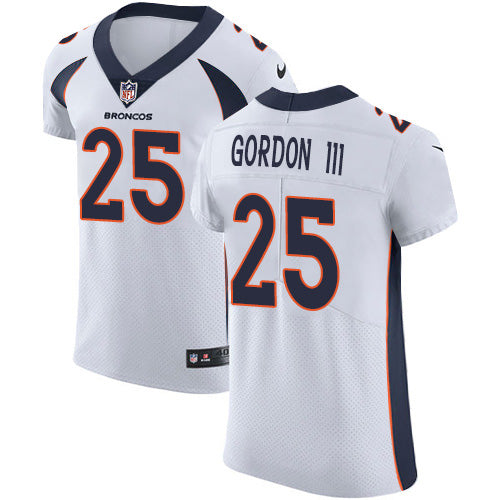 Custom Broncos #25 Melvin Gordon III White Men’s Stitched NFL New Elite Jersey