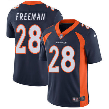 Custom Broncos #28 Royce Freeman Navy Blue Alternate Men’s Stitched NFL Vapor Untouchable Limited Jersey