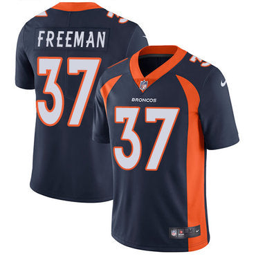 Custom Broncos #37 Royce Freeman Navy Blue Alternate Men’s Stitched NFL Vapor Untouchable Limited Jersey