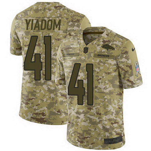 Custom Broncos #41 Isaac Yiadom Camo Men’s Stitched NFL Limited 2018 Salute To Service Jersey