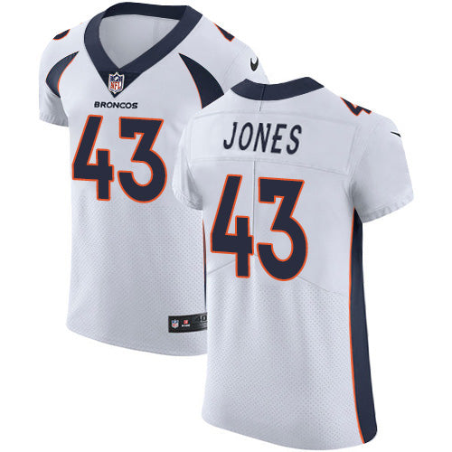 Custom Broncos #43 Joe Jones White Men’s Stitched NFL New Elite Jersey