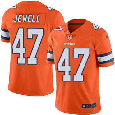Custom Broncos #47 Josey Jewell Orange Men’s Stitched NFL Limited Rush Jersey
