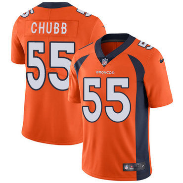 Custom Broncos #55 Bradley Chubb Orange Team Color Youth Stitched NFL Vapor Untouchable Limited Jersey