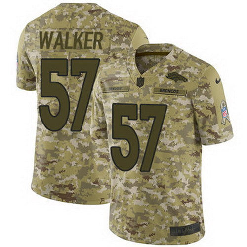 Custom Broncos #57 Demarcus Walker Camo Youth Stitched NFL Limited 2018 Salute to Service Jersey