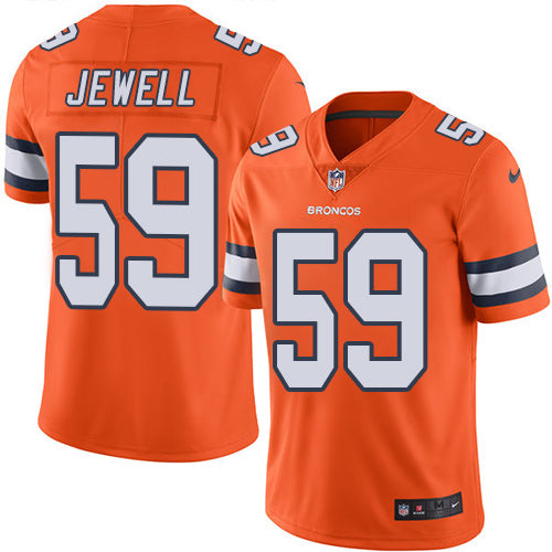 Custom Broncos #59 Josey Jewell Orange Men’s Stitched NFL Limited Rush Jersey