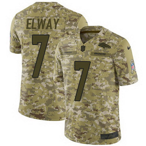 Custom Broncos #7 John Elway Camo Men’s Stitched NFL Limited 2018 Salute To Service Jersey