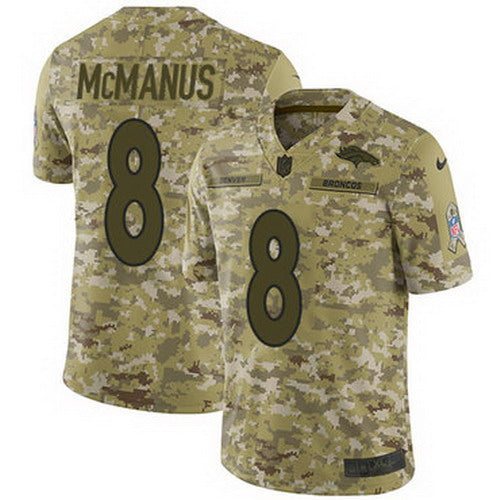 Custom Broncos #8 Brandon McManus Camo Men’s Stitched NFL Limited 2018 Salute To Service Jersey