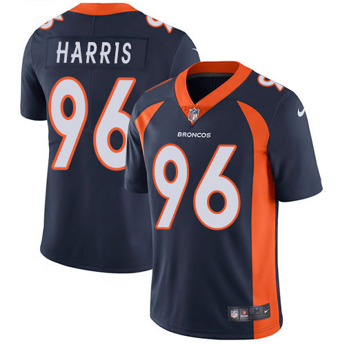 Custom Broncos #96 Shelby Harris Navy Blue Alternate Men’s Stitched NFL Vapor Untouchable Limited Jersey