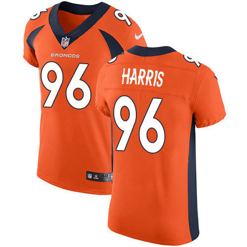 Custom Broncos #96 Shelby Harris Orange Team Color Men’s Stitched NFL Vapor Untouchable Elite Jersey