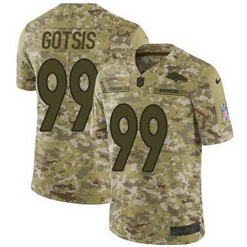 Custom Broncos #99 Adam Gotsis Camo Men’s Stitched NFL Limited 2018 Salute To Service Jersey