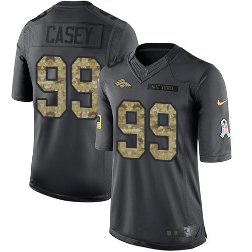 Custom Broncos #99 Jurrell Casey Black Men’s Stitched NFL Limited 2016 Salute to Service Jersey