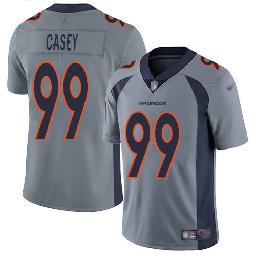 Custom Broncos #99 Jurrell Casey Gray Men’s Stitched NFL Limited Inverted Legend Jersey