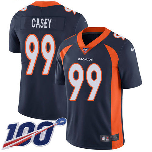 Custom Broncos #99 Jurrell Casey Navy Blue Alternate Men’s Stitched NFL 100th Season Vapor Untouchable Limited Jersey