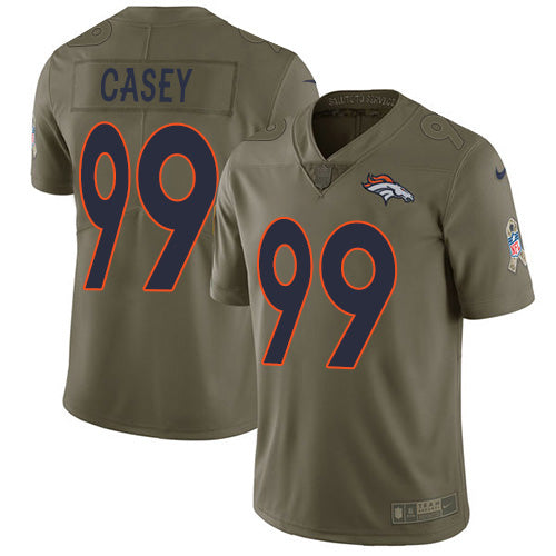 Custom Broncos #99 Jurrell Casey Olive Men’s Stitched NFL Limited 2017 Salute To Service Jersey
