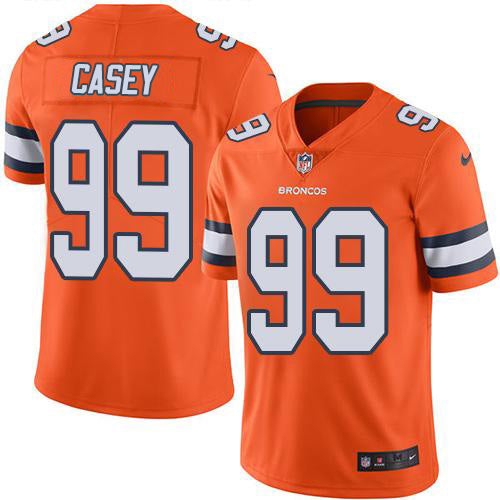 Custom Broncos #99 Jurrell Casey Orange Men’s Stitched NFL Limited Rush Jersey