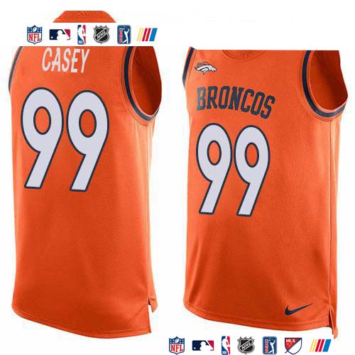 Custom Broncos #99 Jurrell Casey Orange Team Color Men’s Stitched NFL Limited Tank Top Jersey