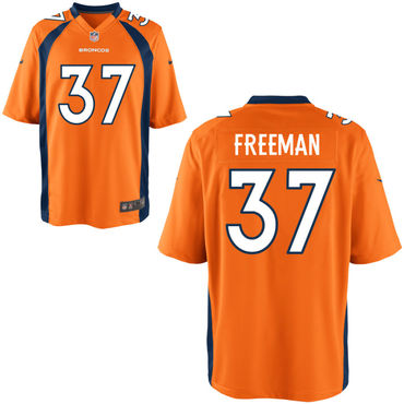 Custom Broncos 37 Royce Freeman Orange Elite Jersey
