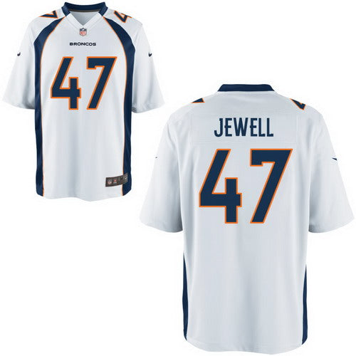 Custom Broncos 47 Josey Jewell White Elite Jersey
