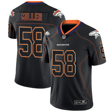 Custom Broncos 58 Von Miller Black Shadow Legend Limited Jersey