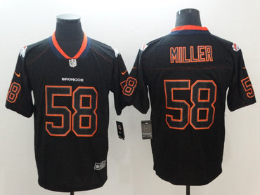 Custom Broncos 58 Von Miller Black Shadow Legend Limited Jersey