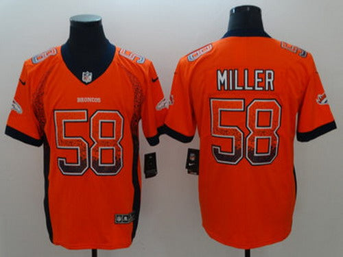 Custom Broncos 58 Von Miller Orange Drift Fashion Limited Jersey
