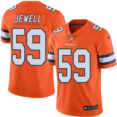 Custom Broncos 59 Josey Jewell Orange Color Rush Limited Jersey