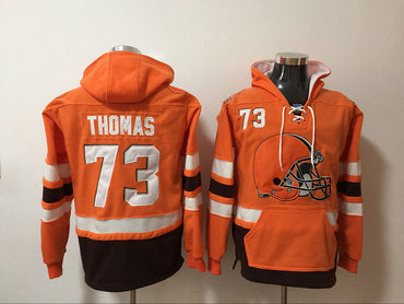 Custom Broncos 73 Demaryius Thomas Orange All Stitched Sweatshirt