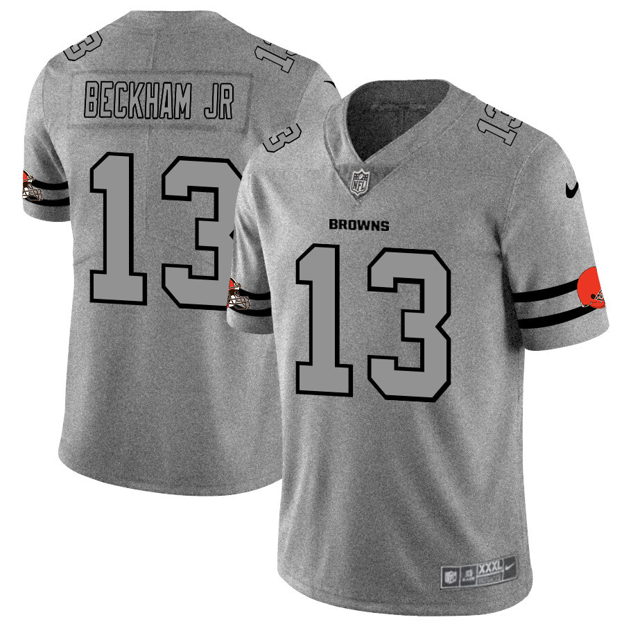 Custom Browns 13 Odell Beckham Jr. 2019 Gray Gridiron Gray Vapor Untouchable Limited Jersey