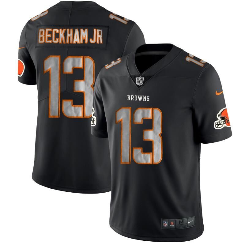 Custom Browns 13 Odell Beckham Jr Black Impact Rush Limited Jersey