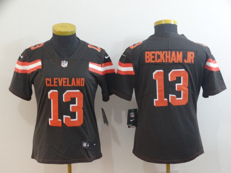 Custom Browns 13 Odell Beckham Jr Brown Women Vapor Untouchable Limited Jersey