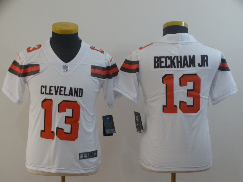 Custom Browns 13 Odell Beckham Jr White Youth Vapor Untouchable Limited Jersey