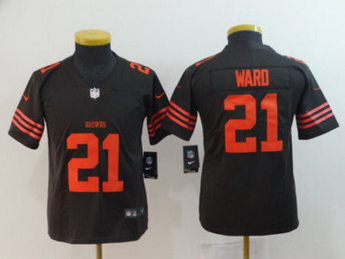 Custom Browns 21 Denzel Ward Brown Youth Color Rush Limited Jersey
