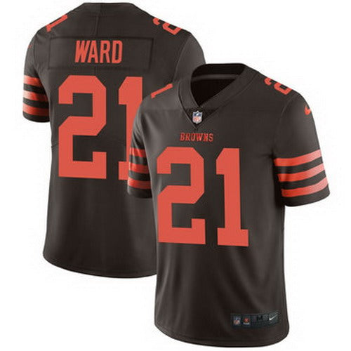 Custom Browns 21 T.J. Ward Brown Color Rush Limited Jersey