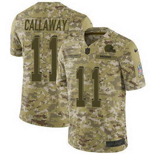Custom Browns #11 Antonio Callaway Camo Men’s Stitched NFL Limited 2018 Salute To Service Jersey