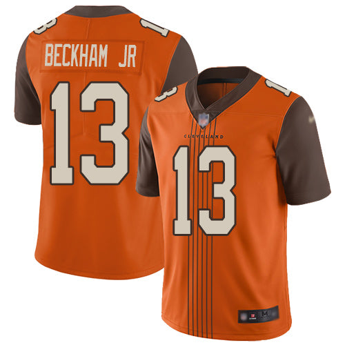 Custom Browns #13 Odell Beckham Jr Orange Alternate Men’s Stitched Football Limited City Edtion Jersey
