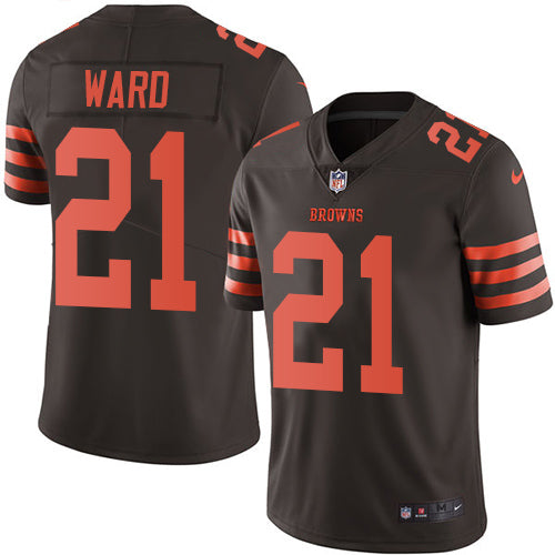 Custom Browns #21 Denzel Ward Brown Men’s Stitched NFL Limited Rush Jersey