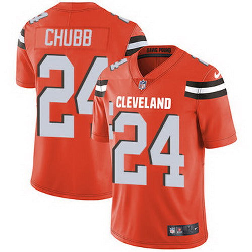 Custom Browns #24 Nick Chubb Orange Alternate Men’s Stitched NFL Vapor Untouchable Limited Jersey