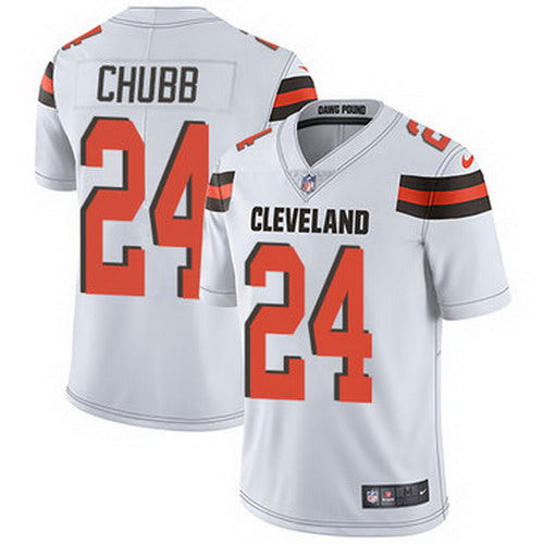Custom Browns #24 Nick Chubb White Men’s Stitched NFL Vapor Untouchable Limited Jersey