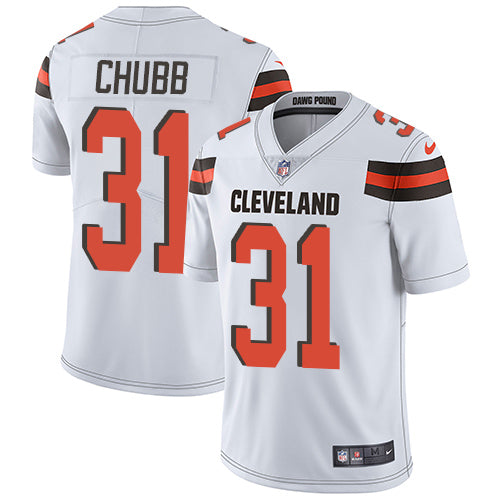 Custom Browns #31 Nick Chubb White Youth Stitched NFL Vapor Untouchable Limited Jersey