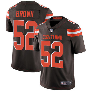 Custom Browns #52 Preston Brown Brown Team Color Men’s Stitched NFL Vapor Untouchable Limited Jersey