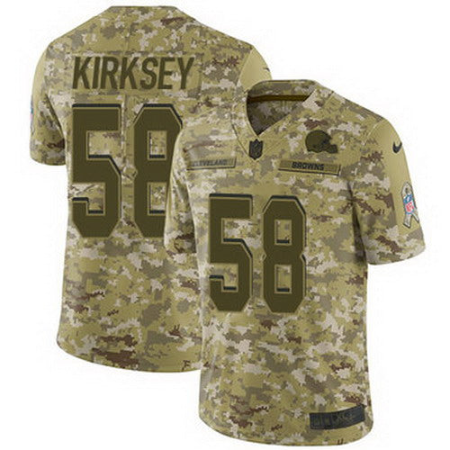 Custom Browns #58 Christian Kirksey Camo Men’s Stitched NFL Limited 2018 Salute To Service Jersey