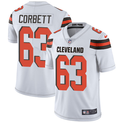 Custom Browns #63 Austin Corbett White Men’s Stitched NFL Vapor Untouchable Limited Jersey