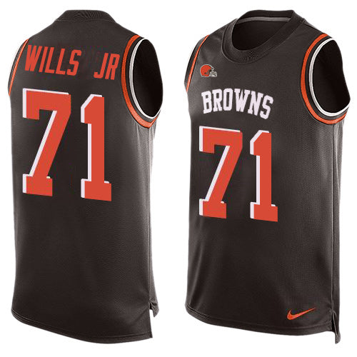 Custom Browns #71 Jedrick Wills JR Brown Team Color Men’s Stitched NFL Limited Tank Top Jersey