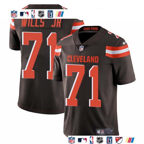 Custom Browns #71 Jedrick Wills JR Brown Team Color Men’s Stitched NFL Vapor Untouchable Limited Jersey