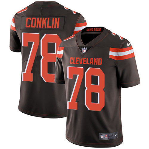 Custom Browns #78 Jack Conklin Brown Team Color Men’s Stitched NFL Vapor Untouchable Limited Jersey